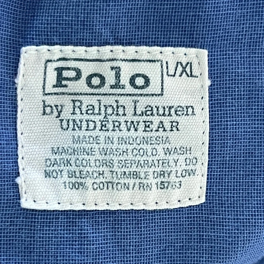 Polo Ralph Lauren Robe L/XL Mens Cotton Blue Pony Logo Loungewear Bathrobe